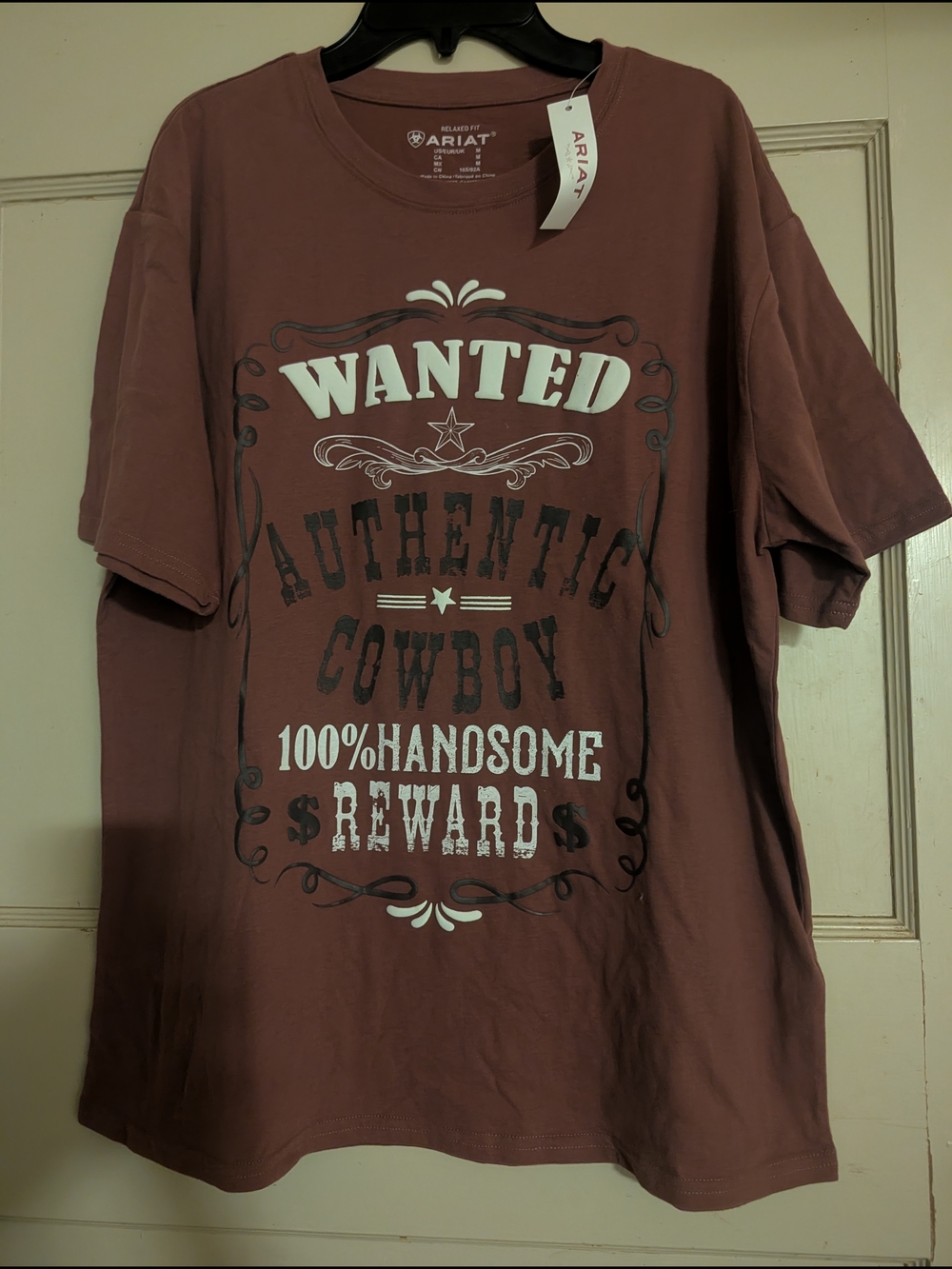 Ariat 'Wanted Authentic Cowboy' Short Sleeve T-Shirt - Dusty Mauve